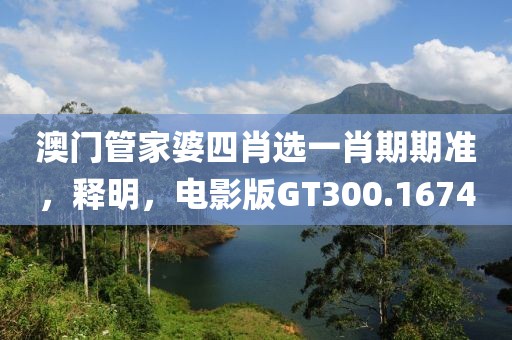 澳门管家婆四肖选一肖期期准，释明，电影版GT300.1674