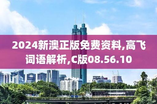 2024新澳正版免费资料,高飞词语解析,C版08.56.10