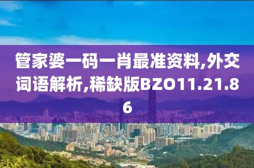 管家婆一码一肖最准资料,外交词语解析,稀缺版BZO11.21.86