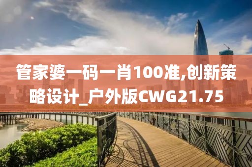 管家婆一码一肖100准,创新策略设计_户外版CWG21.75