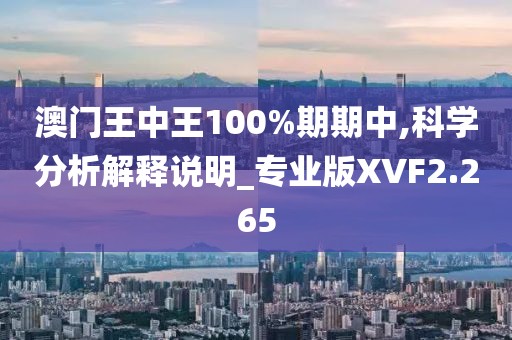 澳门王中王100%期期中,科学分析解释说明_专业版XVF2.265