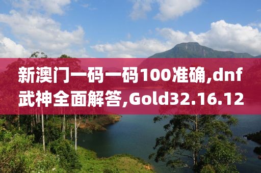 新澳门一码一码100准确,dnf武神全面解答,Gold32.16.12