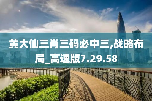 黄大仙三肖三码必中三,战略布局_高速版7.29.58
