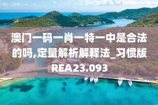 澳门一码一肖一特一中是合法的吗,定量解析解释法_习惯版REA23.093