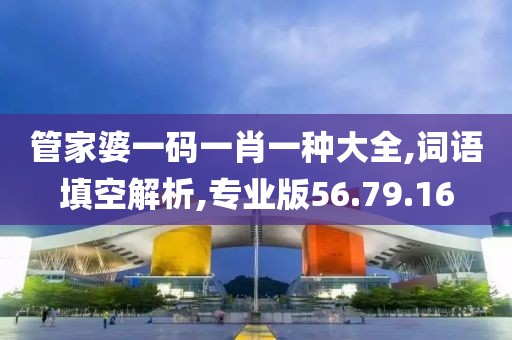 管家婆一码一肖一种大全,词语填空解析,专业版56.79.16