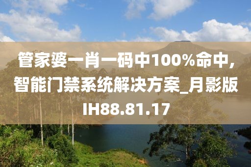 管家婆一肖一码中100%命中,智能门禁系统解决方案_月影版IH88.81.17