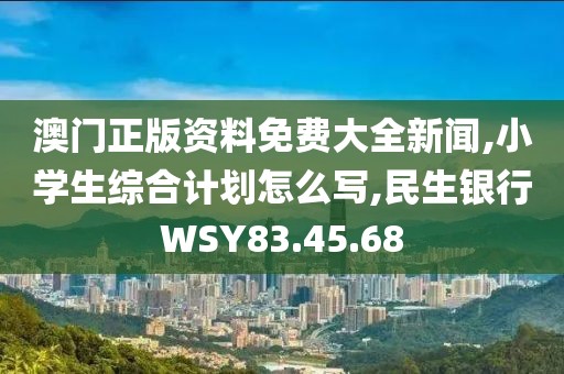澳门正版资料免费大全新闻,小学生综合计划怎么写,民生银行WSY83.45.68