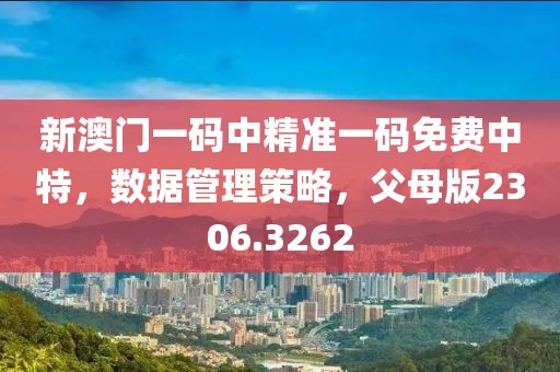 新澳门一码中精准一码免费中特，数据管理策略，父母版2306.3262