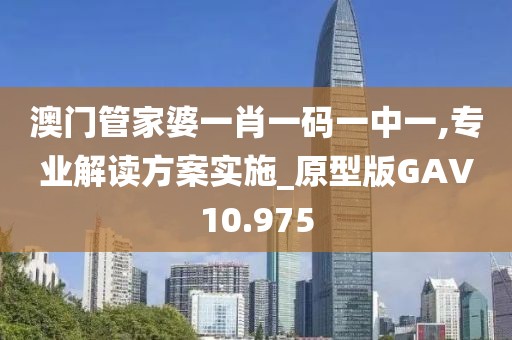 澳门管家婆一肖一码一中一,专业解读方案实施_原型版GAV10.975