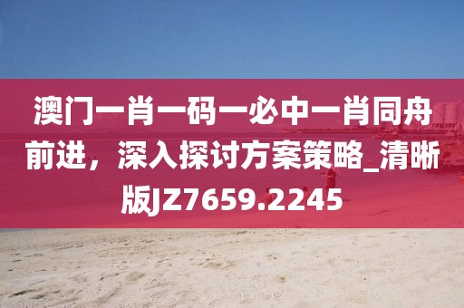 澳门一肖一码一必中一肖同舟前进，深入探讨方案策略_清晰版JZ7659.2245