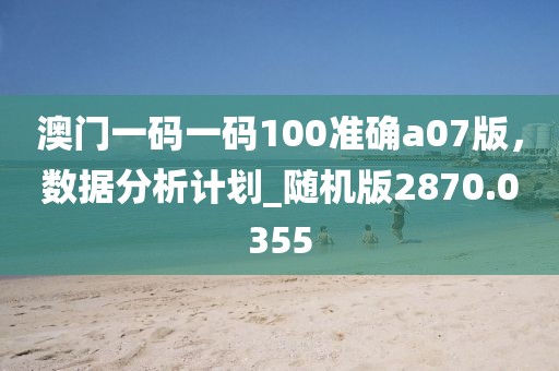 澳门一码一码100准确a07版，数据分析计划_随机版2870.0355