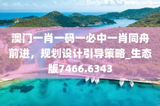 澳门一肖一码一必中一肖同舟前进，规划设计引导策略_生态版7466.6343