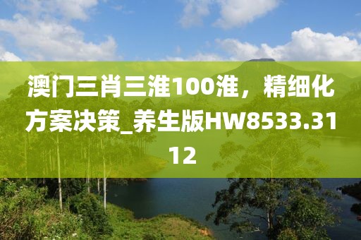 澳门三肖三淮100淮，精细化方案决策_养生版HW8533.3112