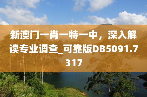 新澳门一肖一特一中，深入解读专业调查_可靠版DB5091.7317