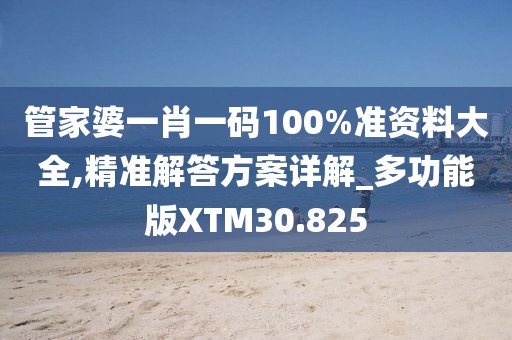 管家婆一肖一码100%准资料大全,精准解答方案详解_多功能版XTM30.825