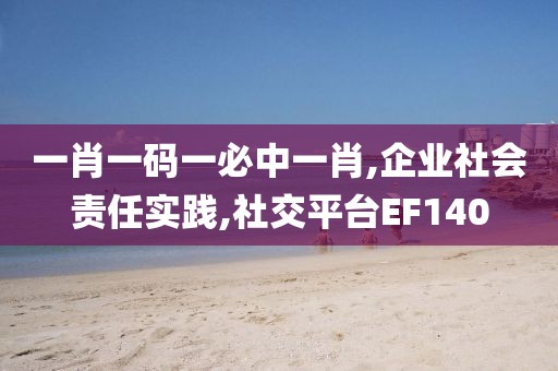 一肖一码一必中一肖,企业社会责任实践,社交平台EF140