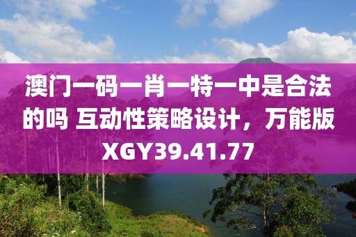 澳门一码一肖一特一中是合法的吗 互动性策略设计，万能版XGY39.41.77
